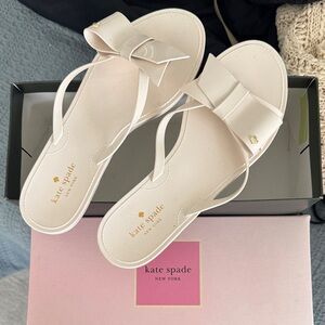 Kate Spade Ivory Bow Sandals